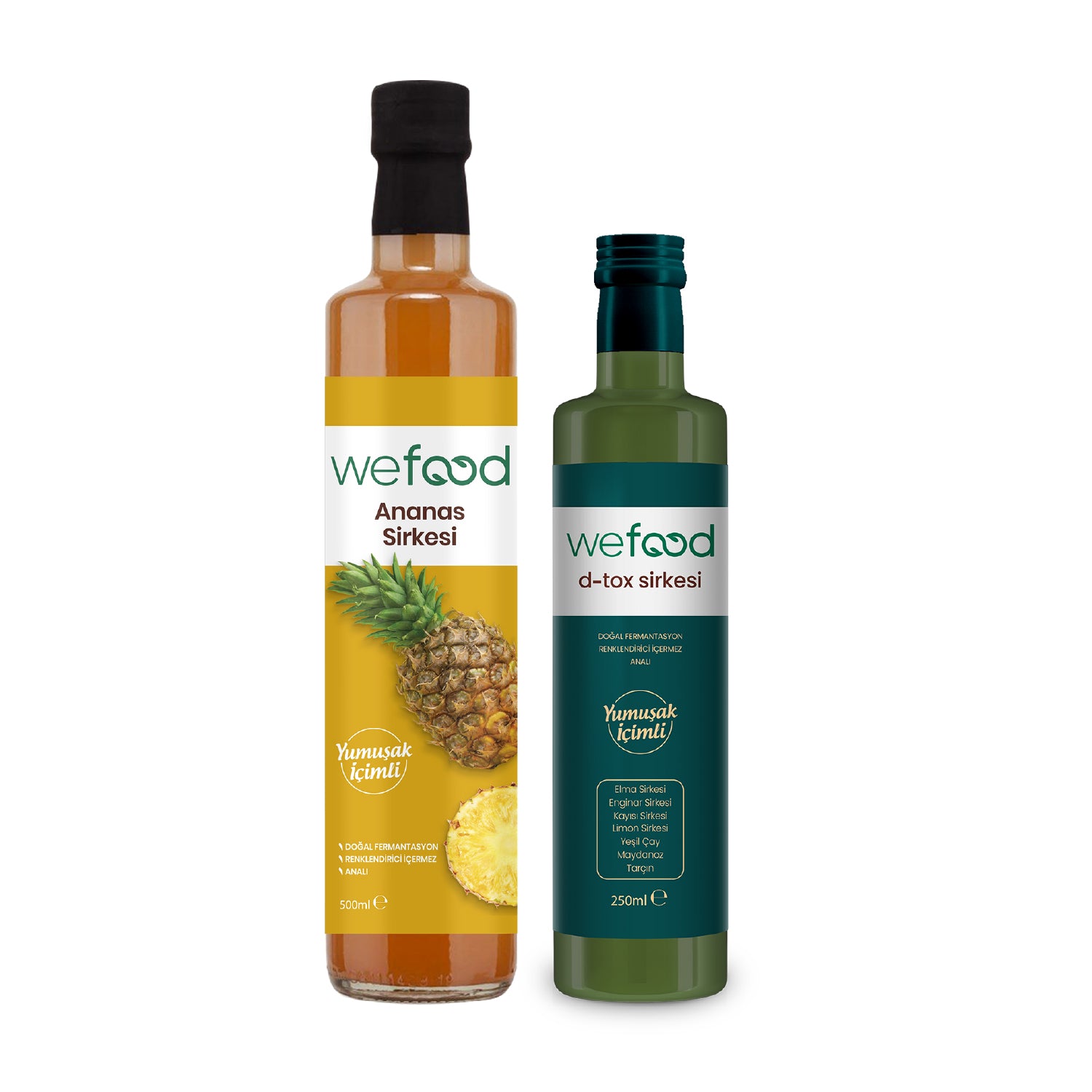 Wefood Ananas Sirkesi 500 ml + Wefood Detoks Sirkesi 250 ml